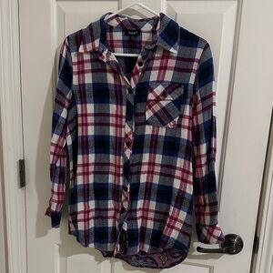 Tolani Women’s Plaid Shirt Blue and Pink